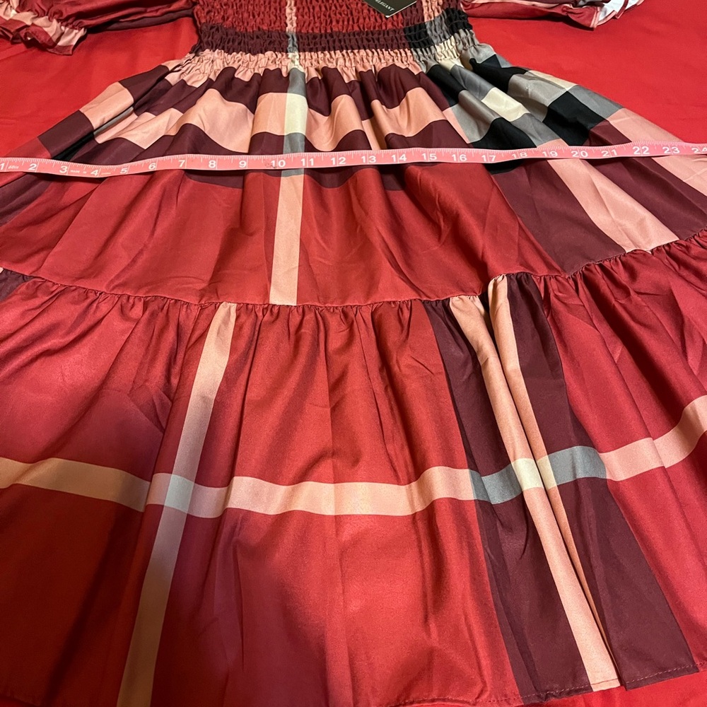 Plaid Puff Sleeve Dress - Picture 5 of 5